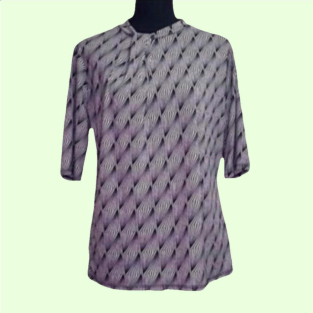 Worthington 3/4 sleeve black and white geometric pattern. Size L